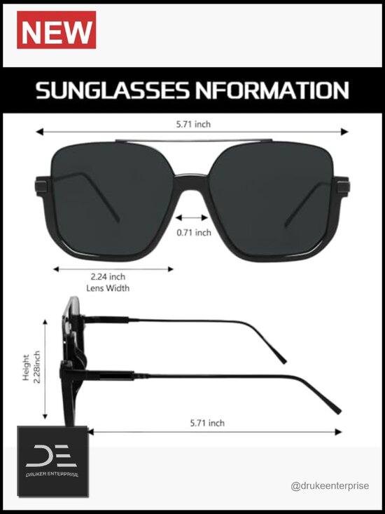 Retro Oversized Aviator Sunglasses Square Double Bridge Pilot Sun Glasses 70s main image 2